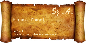 Szemes Ahmed névjegykártya